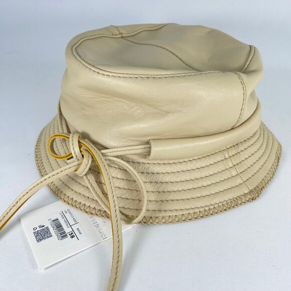 Jacquemus Beige Leather Bucket Hat | NEW main image 5